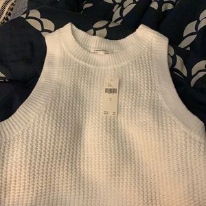 NWT Anthropologie white sweater tank $78 S